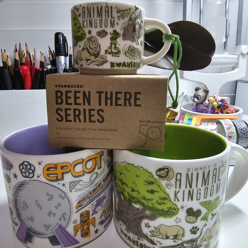 SOLD- (3) Disney Pin Drop - Starbucks been there Series mugs
